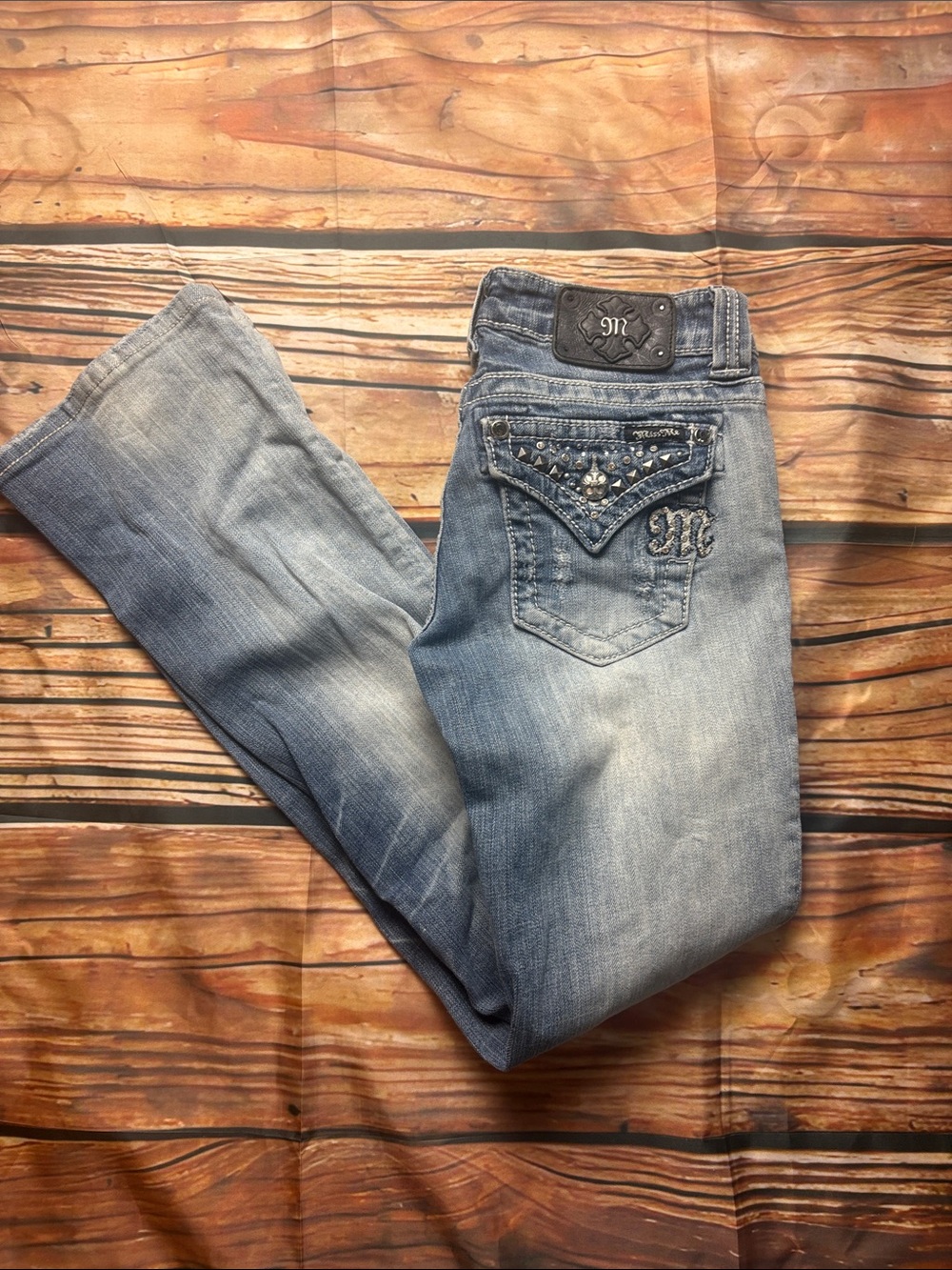 Miss Me Light Blue Embellished Boot Cut Jeans